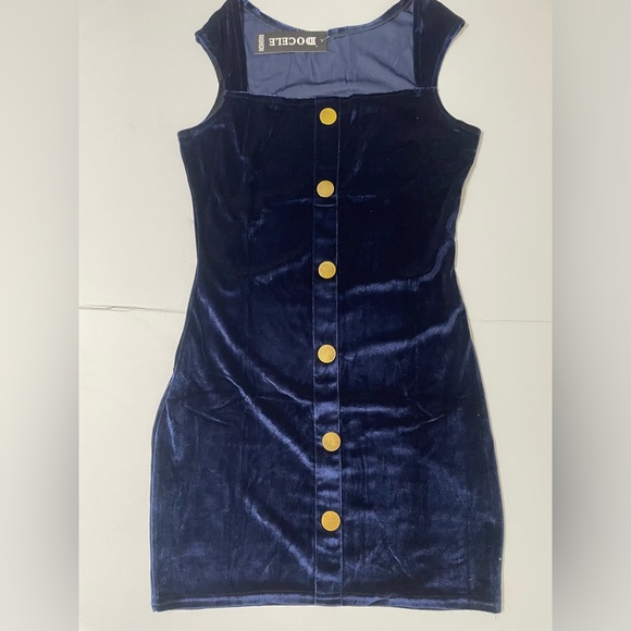 NWT DOCELLE Pencil dress, mini dress women blue, ELASTICIZED Size XL - Picture 4 of 15